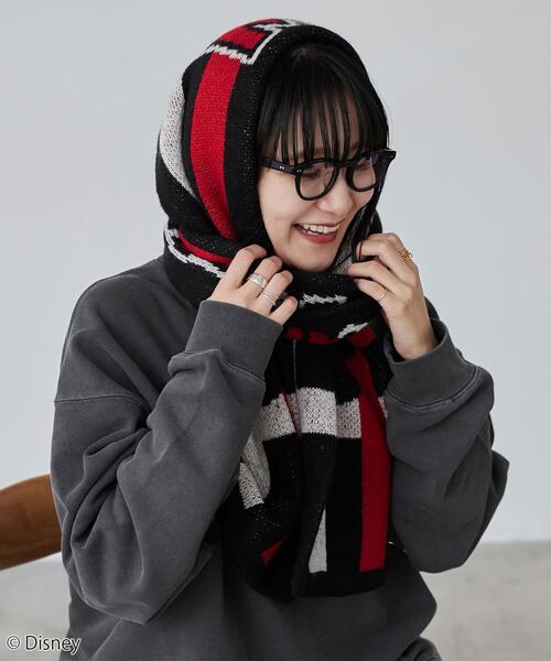 Disney（ディズニー）の「coen限定／ディズニーデザイン　ジャガードニットマフラー（ブラック）（マフラー・メンズ・ブラック・FREE）」の4枚目の写真