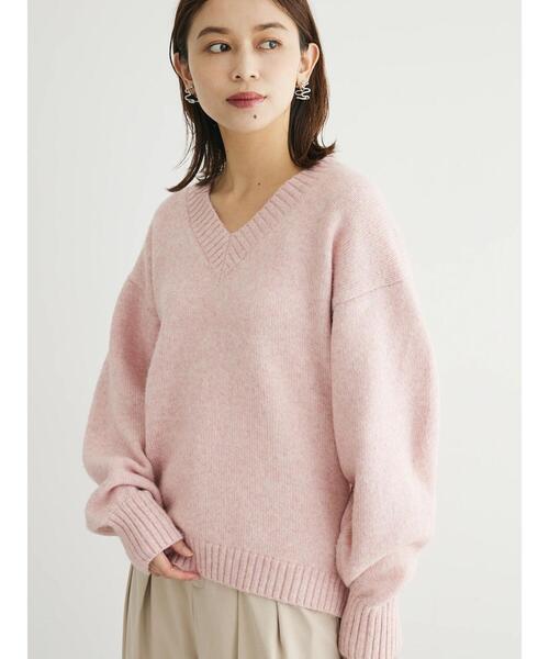 Green　Parks（グリーンパークス）の「MixカラーVネックニットプルオーバー（ニット/セーター・レディース・ピンク/チャコールグレー/ブルー/ライトベージュ・FREE）」の22枚目の写真