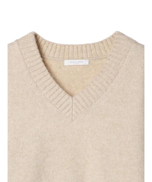 Green　Parks（グリーンパークス）の「MixカラーVネックニットプルオーバー（ニット/セーター・レディース・ピンク/チャコールグレー/ブルー/ライトベージュ・FREE）」の12枚目の写真