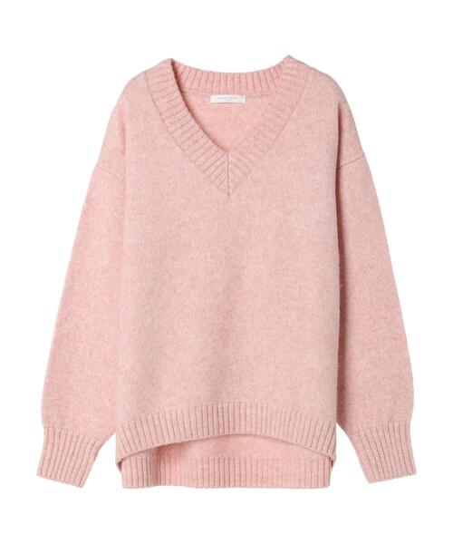 Green　Parks（グリーンパークス）の「MixカラーVネックニットプルオーバー（ニット/セーター・レディース・ピンク/チャコールグレー/ブルー/ライトベージュ・FREE）」の6枚目の写真