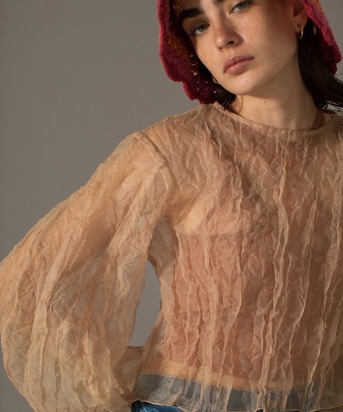 セール】Recycle Organdy Pleats Top（Tシャツ/カットソー