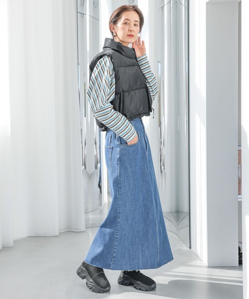 LEPSIM（レプシィム）の「ショート中綿ベスト　987533（ベスト・レディース・アイボリー/ブラック・FREE）」の12枚目の写真