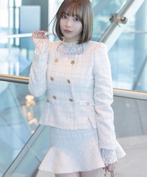 AMBIENT（アンビエント）の「ツイードスクエアネックジャケット（ノーカラージャケット・レディース）」