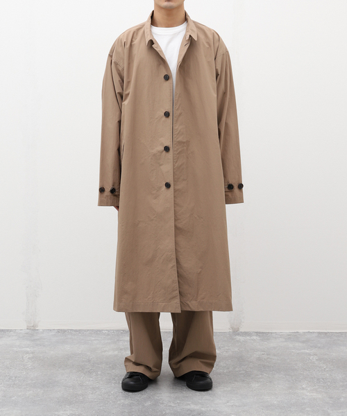 WISM（ウィズム）の「【cassette / カセット】COAT（ステンカラーコート・メンズ・ベージュ/パープル・MEDIUM/X-LARGE）」の8枚目の写真