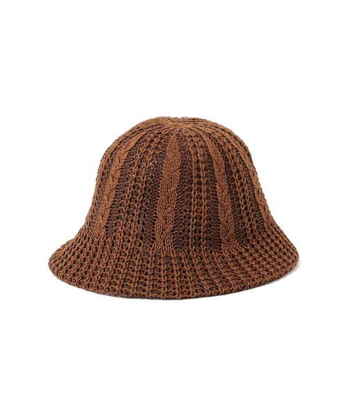 Ray BEAMS（レイビームス）の「88 / RECYCLED POLYESTER CABLE BELL HAT（ハット・レディース・ホワイト/ブラック/ブラウン・ONE SIZE）」の3枚目の写真