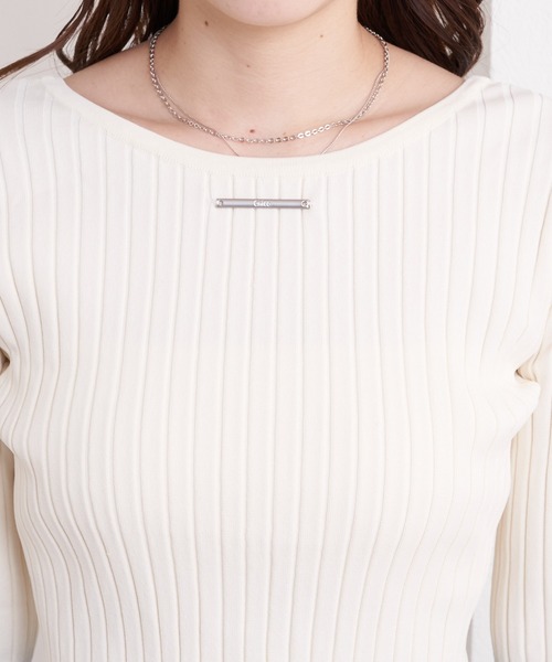 2024SS】プレート付バックリボンリブニット（ニット/セーター）｜Chico