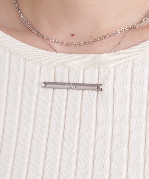 Chico（チコ）の「【2024SS】プレート付バックリボンリブニット（ニット/セーター・レディース・グレー/アイボリー/ブラック/ライトベージュ・FREE）」の15枚目の写真