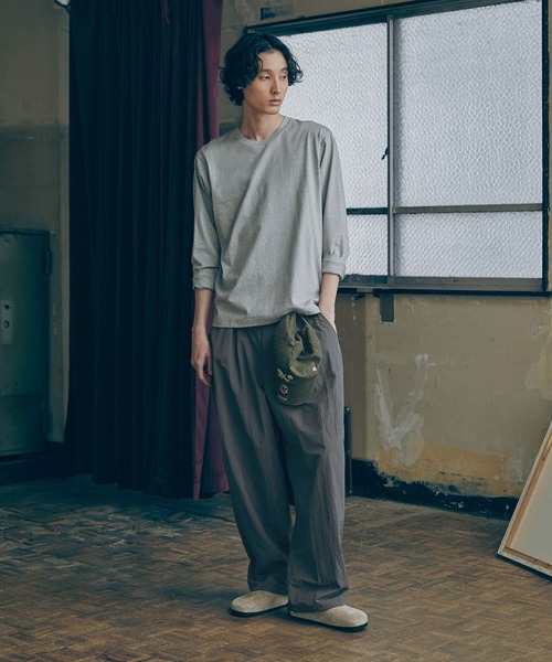 Bleme（ブレム）の「ナイロン ボックスタック ワイド グルカパンツ ドローコード付き（その他パンツ・メンズ・ブラック/カーキ/チャコールグレー・L/M/S/XL）」の13枚目の写真