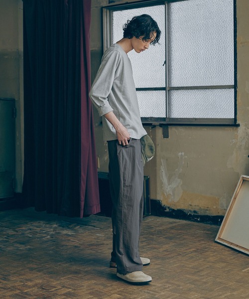 Bleme（ブレム）の「ナイロン ボックスタック ワイド グルカパンツ ドローコード付き（その他パンツ・メンズ・ブラック/カーキ/チャコールグレー・L/M/S/XL）」の15枚目の写真