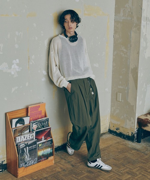 MAHF ボックスアノラック✖️パンツ ナイロン ボックスタック ワイド グルカパンツ ドローコード付き