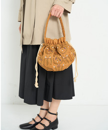 ADIEU TRISTESSE | 刺繍入りふわふわ巾着(ハンドバッグ)