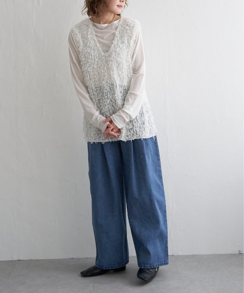 notch.（ノッチ）の「タックデニムパンツ（デニムパンツ・レディース・ブルー系その他/ブルー/ブラック・M）」の16枚目の写真