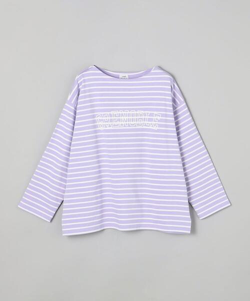 coen(コーエン)の「カレッジプリントバスクシャツ(Tシャツ/カットソー・レディース・ライラック/コバルトブルー/ブラック・L/M)」の3枚目の写真