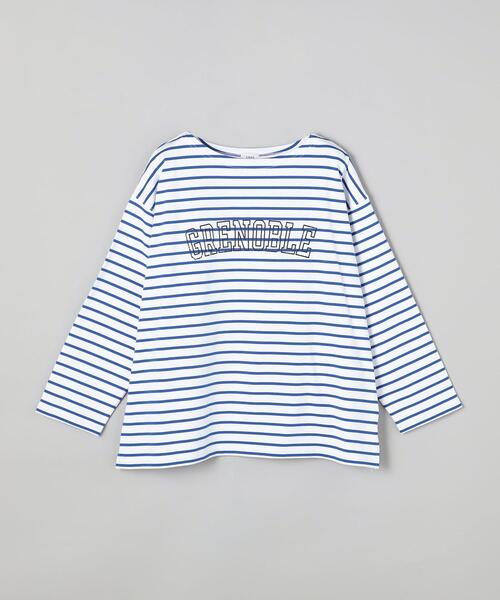 coen(コーエン)の「カレッジプリントバスクシャツ(Tシャツ/カットソー・レディース・ライラック/コバルトブルー/ブラック・L/M)」の2枚目の写真
