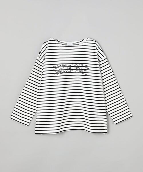 coen(コーエン)の「カレッジプリントバスクシャツ(Tシャツ/カットソー・レディース・ライラック/コバルトブルー/ブラック・L/M)」の1枚目の写真