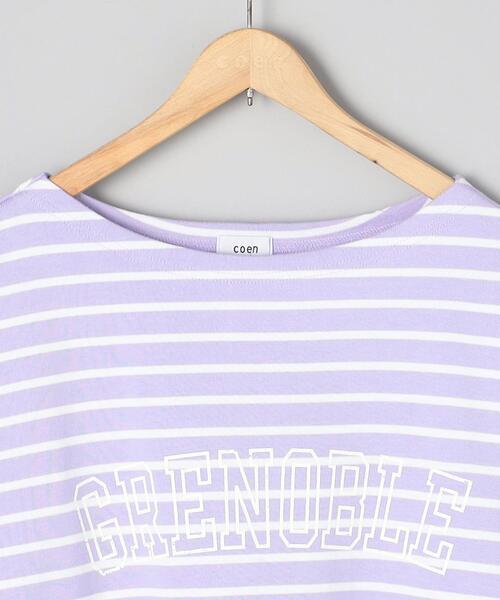 coen(コーエン)の「カレッジプリントバスクシャツ(Tシャツ/カットソー・レディース・ライラック/コバルトブルー/ブラック・L/M)」の5枚目の写真