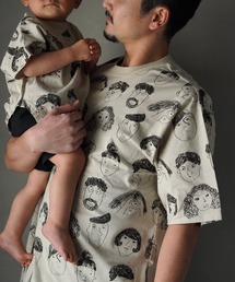 MAKE YOUR DAY（メイクユアデイ）の「いろんな顔総柄半袖Tシャツ■パパサイズ（Tシャツ/カットソー）」