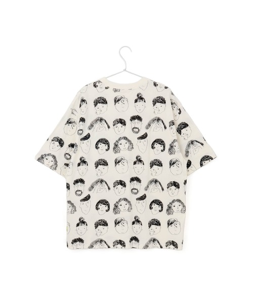 MAKE YOUR DAY(メイクユアデイ)の「いろんな顔総柄半袖Tシャツ■パパサイズ(Tシャツ/カットソー・メンズ・ベージュ/オフホワイト/チャコールグレー・M/L)」の9枚目の写真