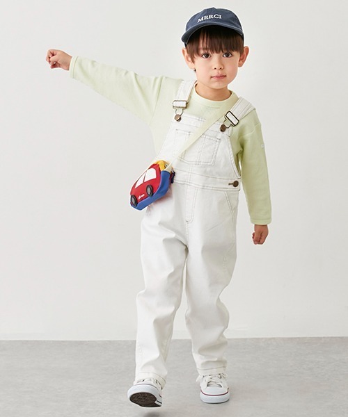 petit main（プティマイン）の「オーバーオール（サロペット/オーバーオール・キッズ・オフホワイト/ブルー・M/S/L）」の2枚目の写真