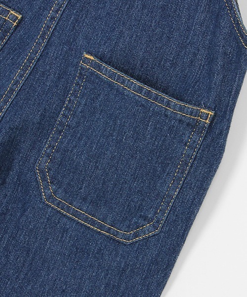 petit main（プティマイン）の「オーバーオール（サロペット/オーバーオール・キッズ・オフホワイト/ブルー・M/S/L）」の5枚目の写真