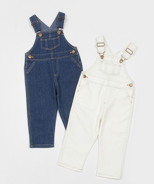 petit main（プティマイン）の「オーバーオール（サロペット/オーバーオール・キッズ・オフホワイト/ブルー・M/S/L）」の8枚目の写真