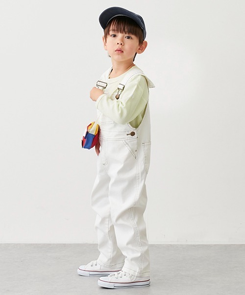 petit main（プティマイン）の「オーバーオール（サロペット/オーバーオール・キッズ・オフホワイト/ブルー・M/S/L）」の20枚目の写真