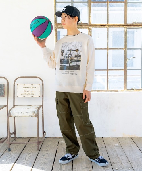 GLAZOS（グラソス）の「TCツイル・ダブルニーカーゴパンツ（その他パンツ・キッズ・カーキ/ブラック・140cm/150cm/160cm/170cm）」の3枚目の写真