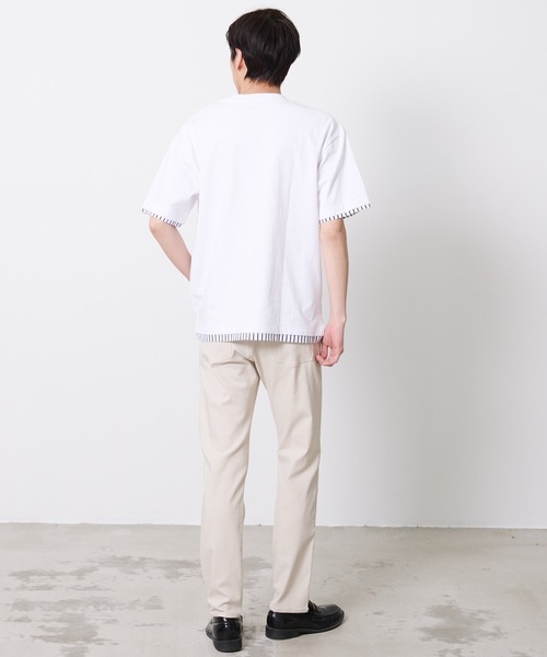 Arnold Palmer（アーノルドパーマー）の「布帛 レイヤード ポケット付き Tシャツ（Tシャツ/カットソー・メンズ・キャメル/ホワイト/ネイビー・LL/L/M）」の10枚目の写真