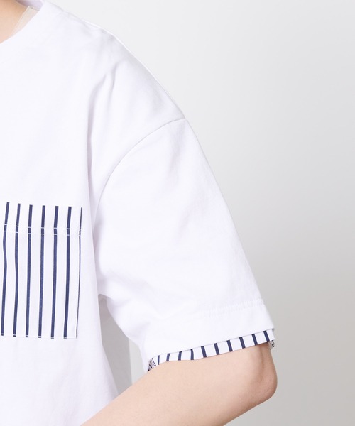 Arnold Palmer（アーノルドパーマー）の「布帛 レイヤード ポケット付き Tシャツ（Tシャツ/カットソー・メンズ・キャメル/ホワイト/ネイビー・LL/L/M）」の6枚目の写真