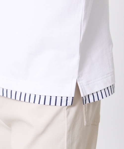 Arnold Palmer（アーノルドパーマー）の「布帛 レイヤード ポケット付き Tシャツ（Tシャツ/カットソー・メンズ・キャメル/ホワイト/ネイビー・LL/L/M）」の7枚目の写真