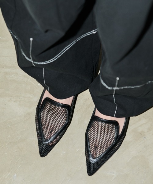 AIC.メッシュフラットシューズ AIC. パンプス メッシュポインテッドトゥフラットシューズ