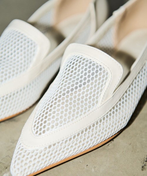 AIC.メッシュフラットシューズ AIC. パンプス メッシュポインテッドトゥフラットシューズ
