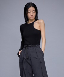 ONE SHOULDER TERECO RIB TOPS / ワンショルダーテレコリブトップス