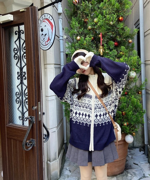 RiLi(リリ)の「ノルディックジップアップニット【RL】(ニット RiLi(リリ)の「ノルディックジップアップニット【RL】(ニット