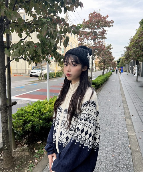 RiLi(リリ)の「ノルディックジップアップニット【RL】(ニット RiLi(リリ)の「ノルディックジップアップニット【RL】(ニット
