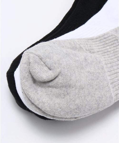 NIKE SPORTSWEAR（ナイキスポーツウェアー）の「ユニセックス 3足1組 ナイキ ソックス NIKE 3P COTTON CUSHION QUARTER SOCKS MOIST MNG SX4703（ソックス/靴下・レディース・ホワイト/マルチ/ブラック・27cm/24cm）」の5枚目の写真
