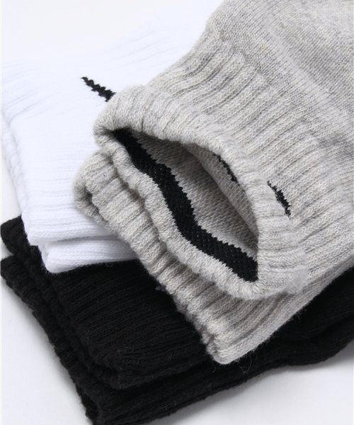 NIKE SPORTSWEAR（ナイキスポーツウェアー）の「ユニセックス 3足1組 ナイキ ソックス NIKE 3P COTTON CUSHION QUARTER SOCKS MOIST MNG SX4703（ソックス/靴下・レディース・ホワイト/マルチ/ブラック・27cm/24cm）」の6枚目の写真