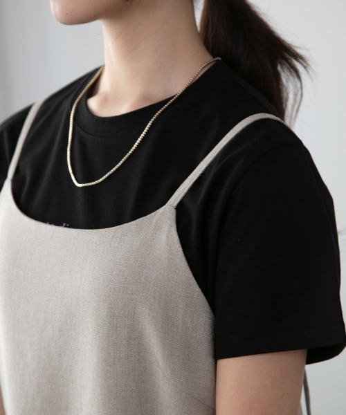 M.deux(エムドゥ)の「《backカーブキャミワンピース》(ワンピース・レディース・チャコールグレー/ベージュ・MEDIUM)」の9枚目の写真