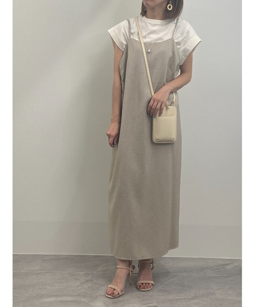 M.deux(エムドゥ)の「《backカーブキャミワンピース》(ワンピース・レディース・チャコールグレー/ベージュ・MEDIUM)」の16枚目の写真