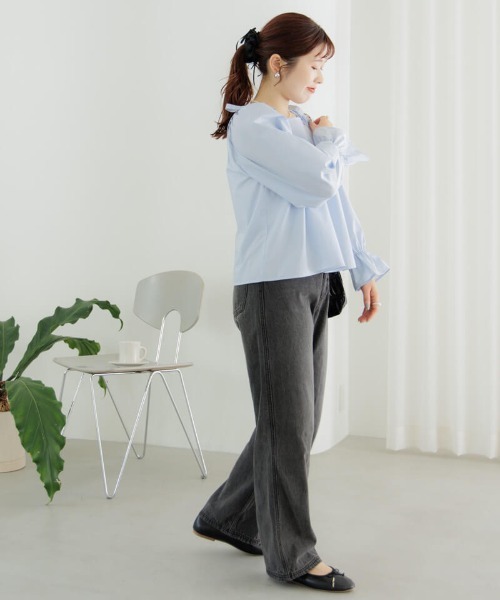 flower(フラワー)の「メニーリボンシュシュ(シュシュ・レディース・アイボリー/ブラック・FREE)」の5枚目の写真