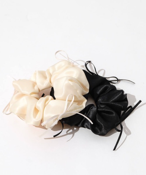 flower(フラワー)の「メニーリボンシュシュ(シュシュ・レディース・アイボリー/ブラック・FREE)」の12枚目の写真