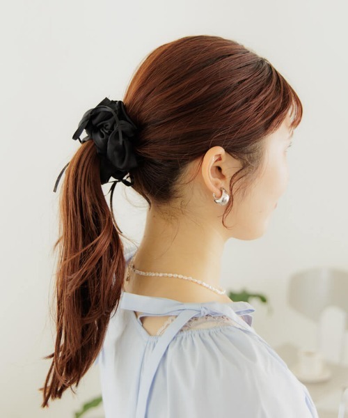 flower(フラワー)の「メニーリボンシュシュ(シュシュ・レディース・アイボリー/ブラック・FREE)」の17枚目の写真