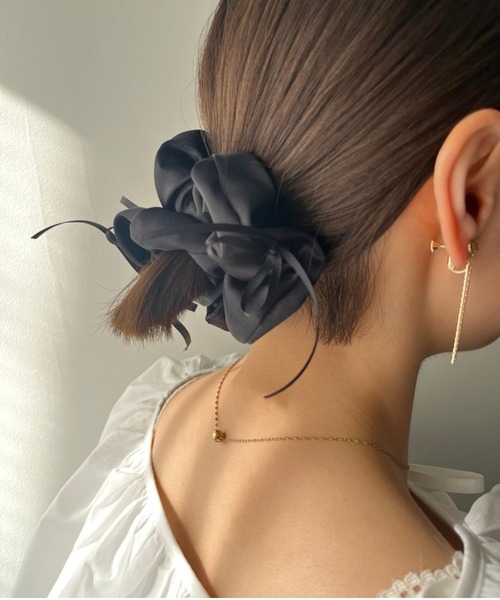 flower(フラワー)の「メニーリボンシュシュ(シュシュ・レディース・アイボリー/ブラック・FREE)」の19枚目の写真