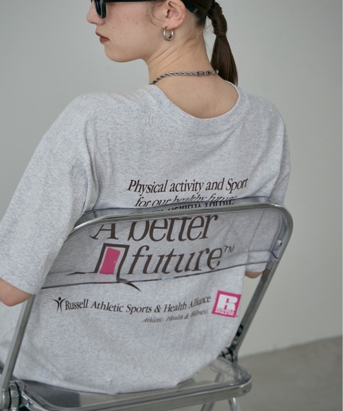 CREOLME（クレオルム）の「(CREOLME)〈ROSE BUD別注〉RUSSELL ATHLETIC×CREOLME 別注Tシャツ（Tシャツ/カットソー・レディース・グレー/ホワイト系その他・FREE）」の4枚目の写真