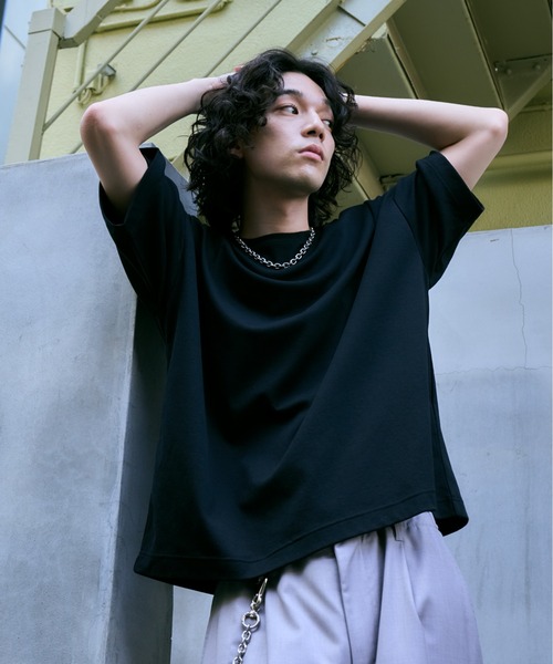 HARE(ハレ)の「【汗シミ軽減】シルキースムースBIGカットソー(HARE)(Tシャツ/カットソー・メンズ・パープル/グレー/ブラック/ホワイト・SMALL/MEDIUM)」の3枚目の写真