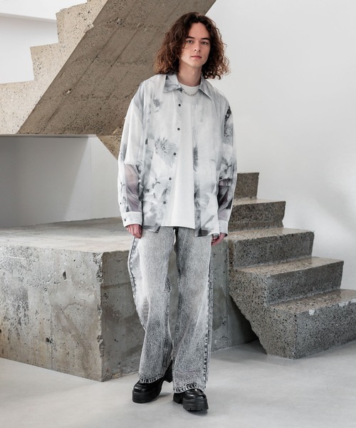 HARE(ハレ)の「【汗シミ軽減】シルキースムースBIGカットソー(HARE)(Tシャツ/カットソー・メンズ・パープル/グレー/ブラック/ホワイト・SMALL/MEDIUM)」の10枚目の写真