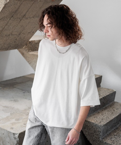 HARE(ハレ)の「【汗シミ軽減】シルキースムースBIGカットソー(HARE)(Tシャツ/カットソー・メンズ・パープル/グレー/ブラック/ホワイト・SMALL/MEDIUM)」の12枚目の写真