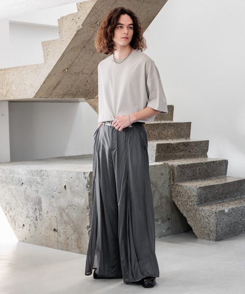 HARE(ハレ)の「【汗シミ軽減】シルキースムースBIGカットソー(HARE)(Tシャツ/カットソー・メンズ・パープル/グレー/ブラック/ホワイト・SMALL/MEDIUM)」の15枚目の写真