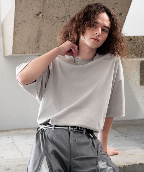 HARE(ハレ)の「【汗シミ軽減】シルキースムースBIGカットソー(HARE)(Tシャツ/カットソー・メンズ・パープル/グレー/ブラック/ホワイト・SMALL/MEDIUM)」の16枚目の写真