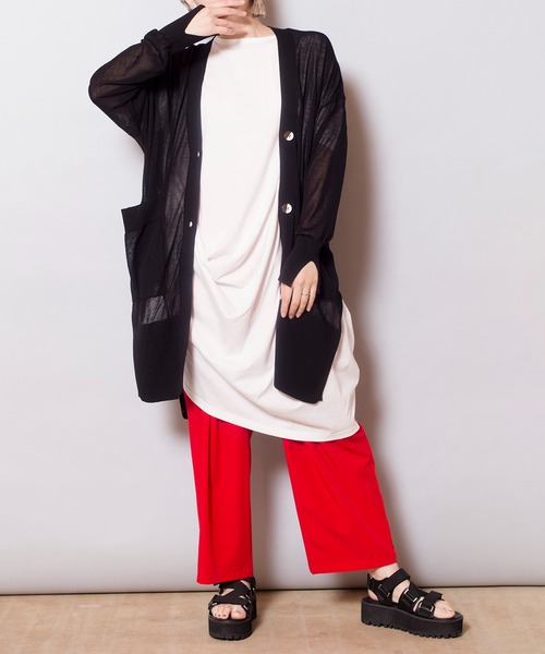 OSMOSIS（オズモーシス）の「ドレープロングプルオーバー（Tシャツ/カットソー・レディース・ブラック/グレー系その他/ホワイト・ONE SIZE）」の15枚目の写真